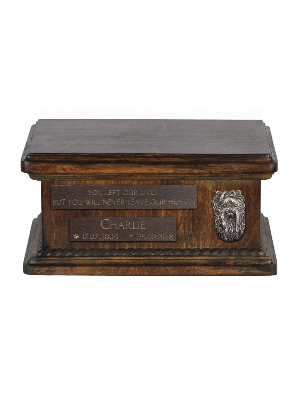 Handgjord Yorkshireterrier -urna björk