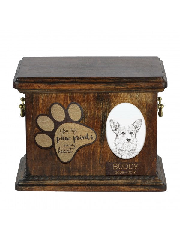 Handgjord Welsh corgi cardigan-urna björk