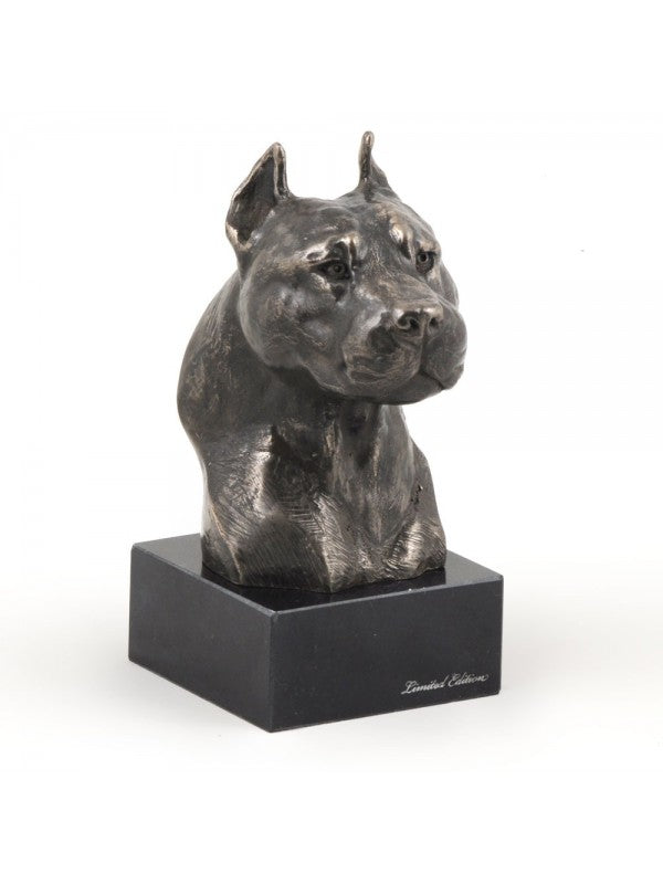 Amstaff-figurin brons nyfiken