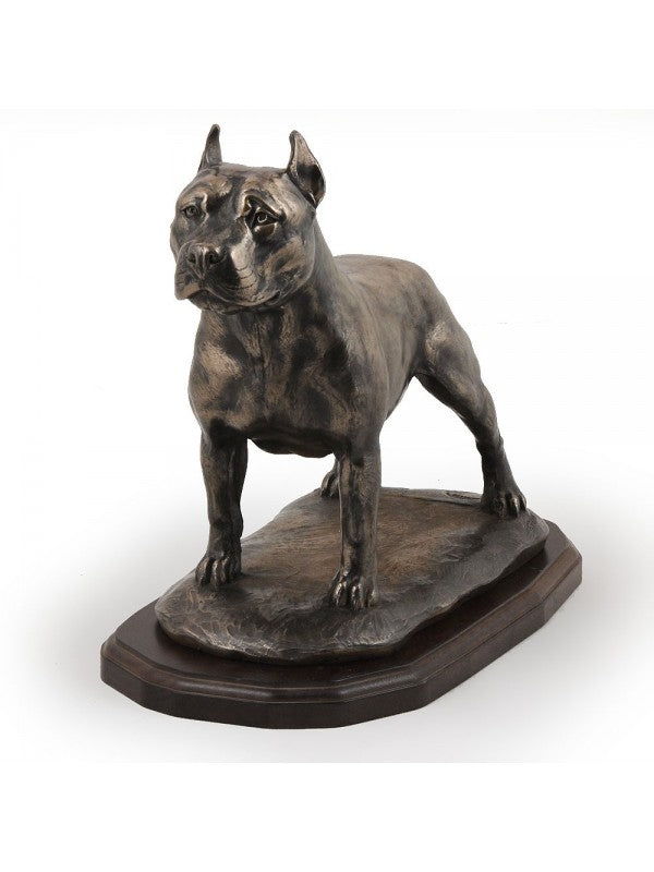 American staffordshire terrier-statyett brons