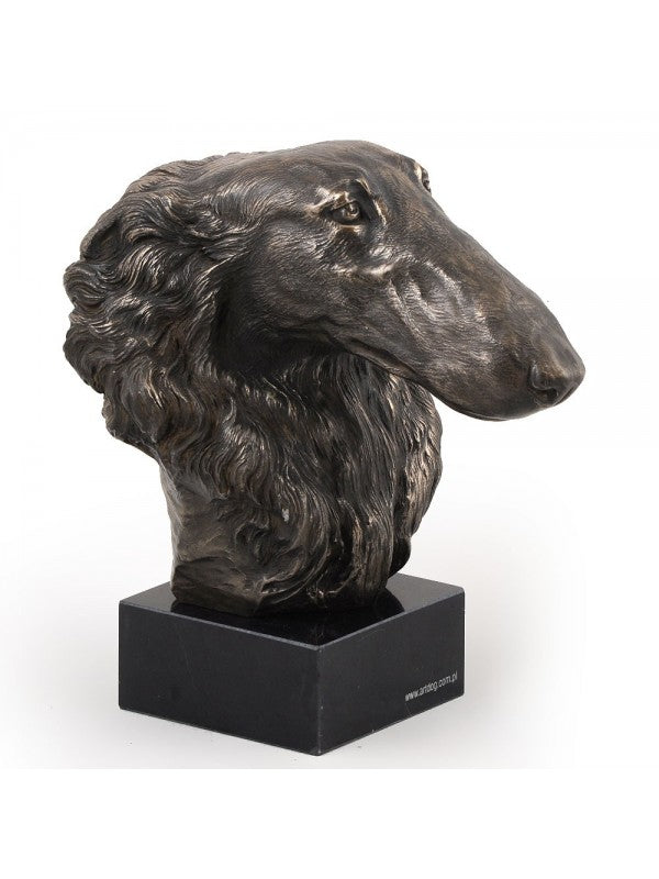 Borzoi rysk vinthund-figurin brons