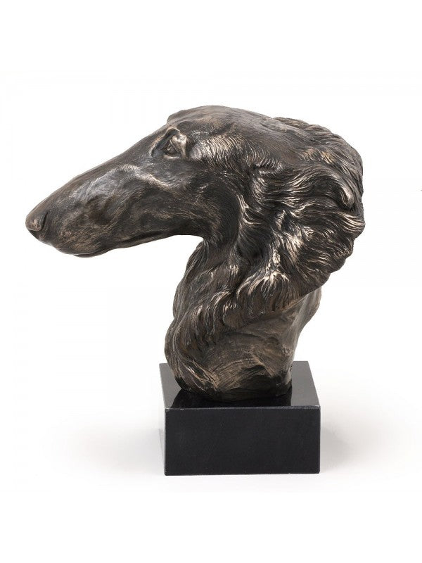 Barzoï rysk varghund-figurin brons