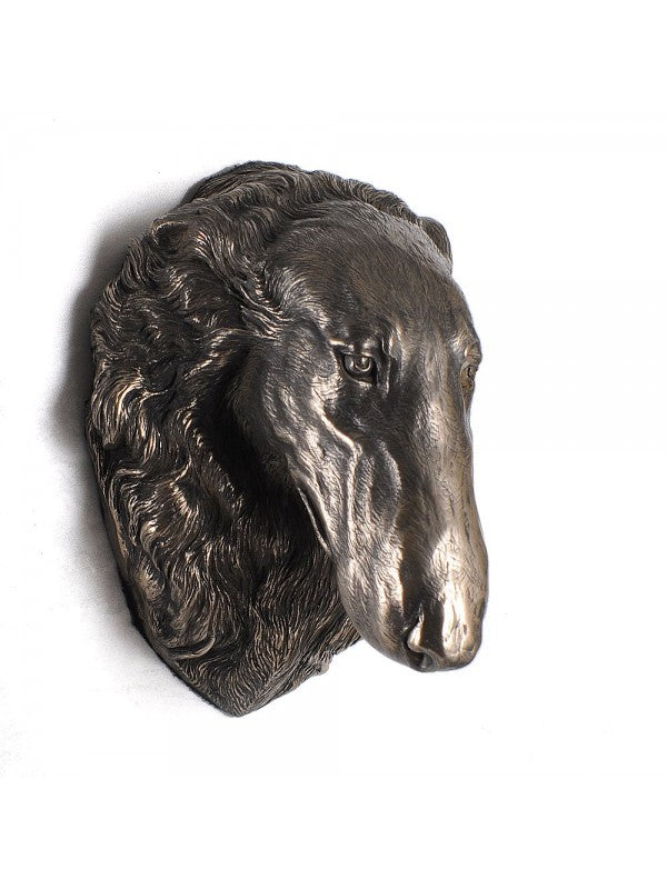 Borzoi rysk varghund-figurin brons