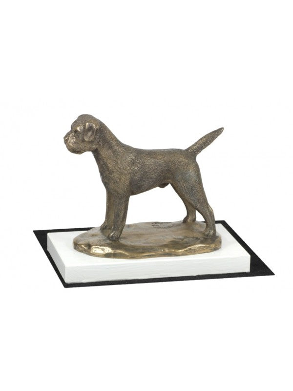 Borderterrier-statyett brons