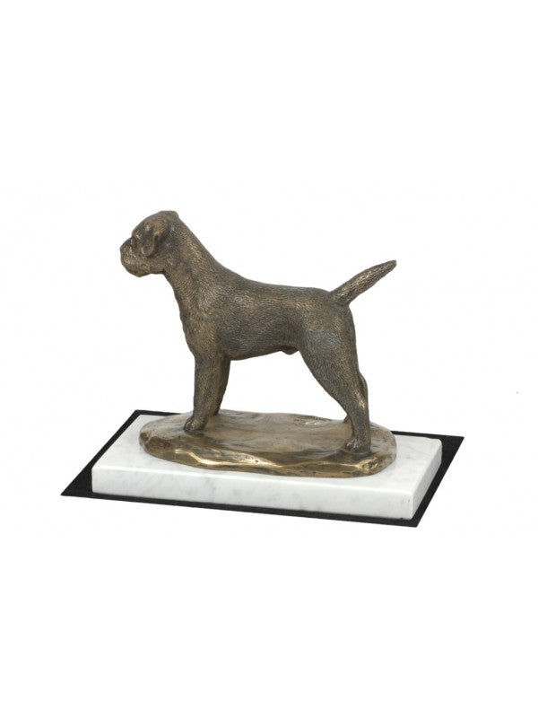 Borderterrier-statyett brons
