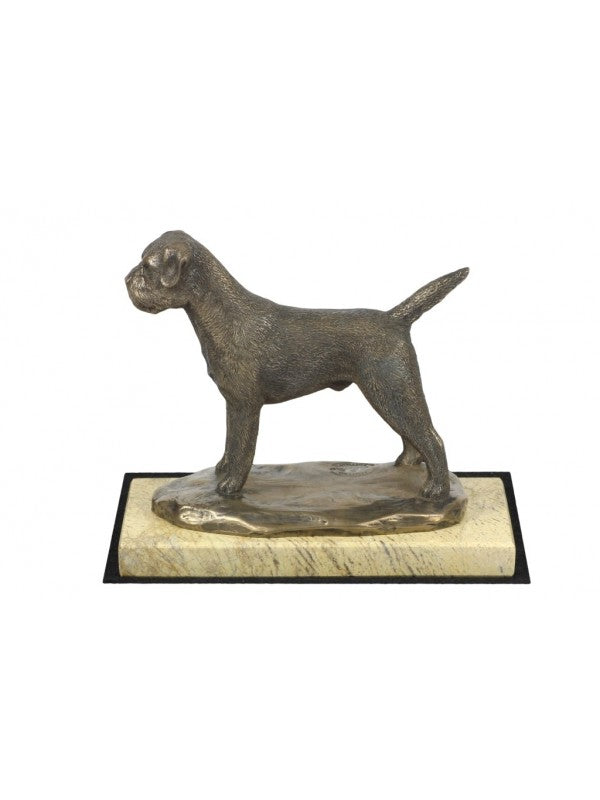 Borderterrier-statyett brons
