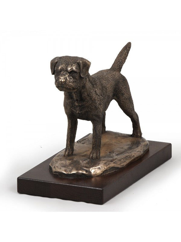 Borderterrier-statyett brons