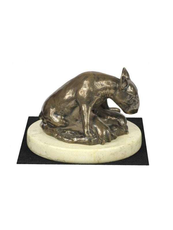 Bullterrier-statyett brons