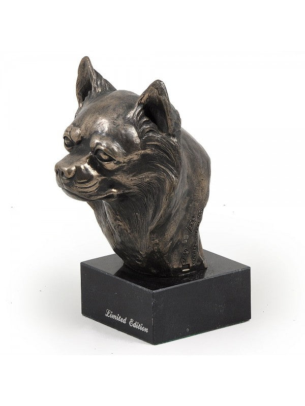 Chihuahua långhårig-figurin brons