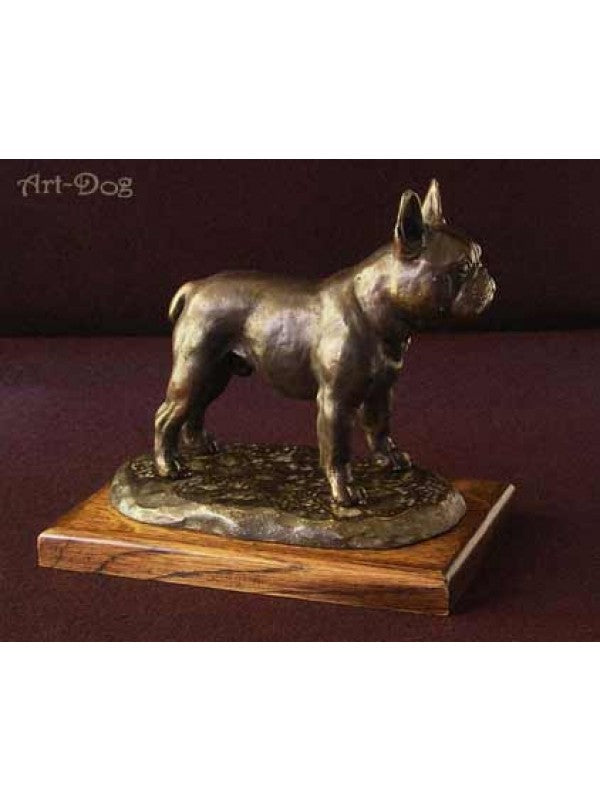 Fransk bulldogg-statyett brons