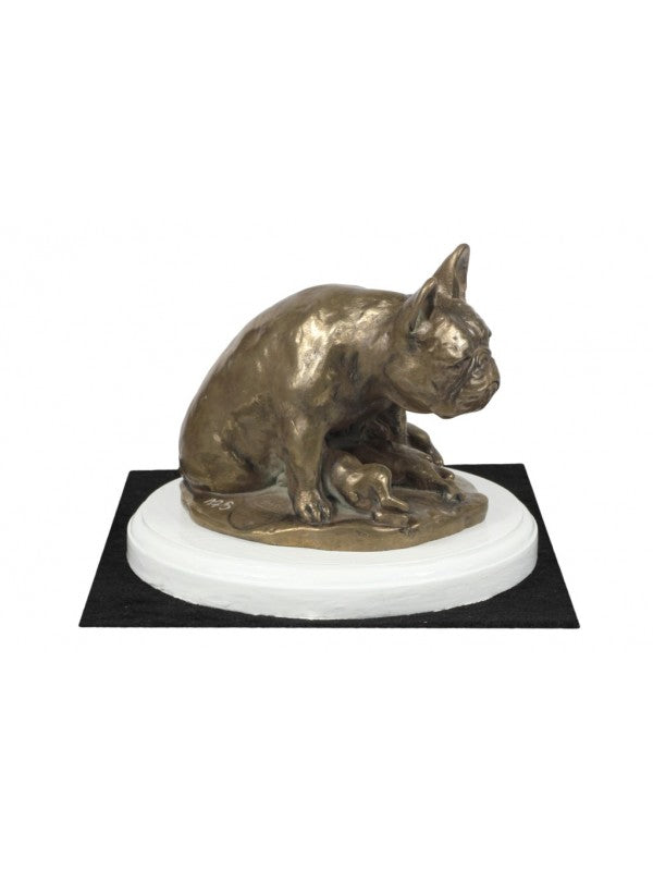 Fransk bulldogg-statyett brons