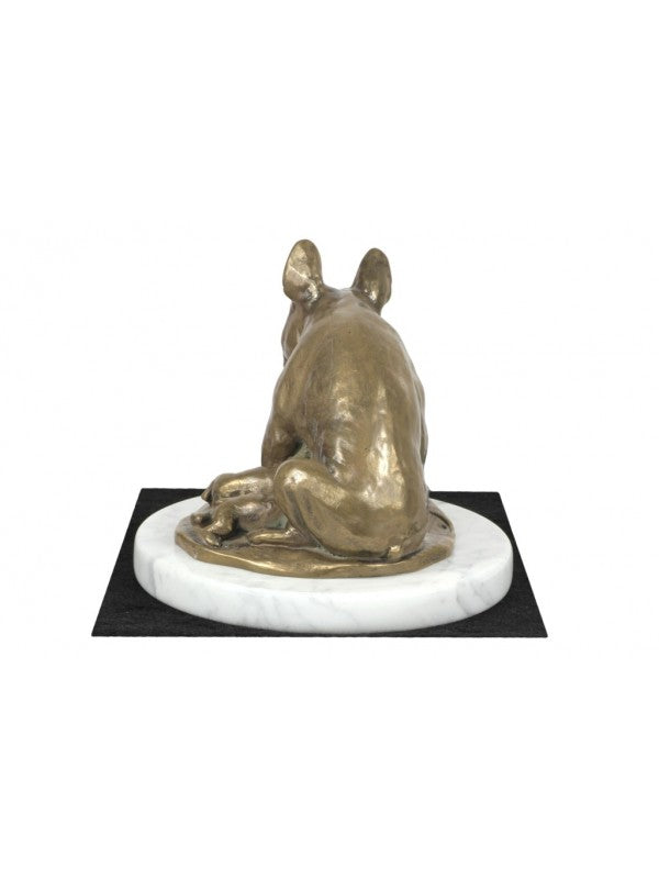 Fransk bulldogg-statyett brons
