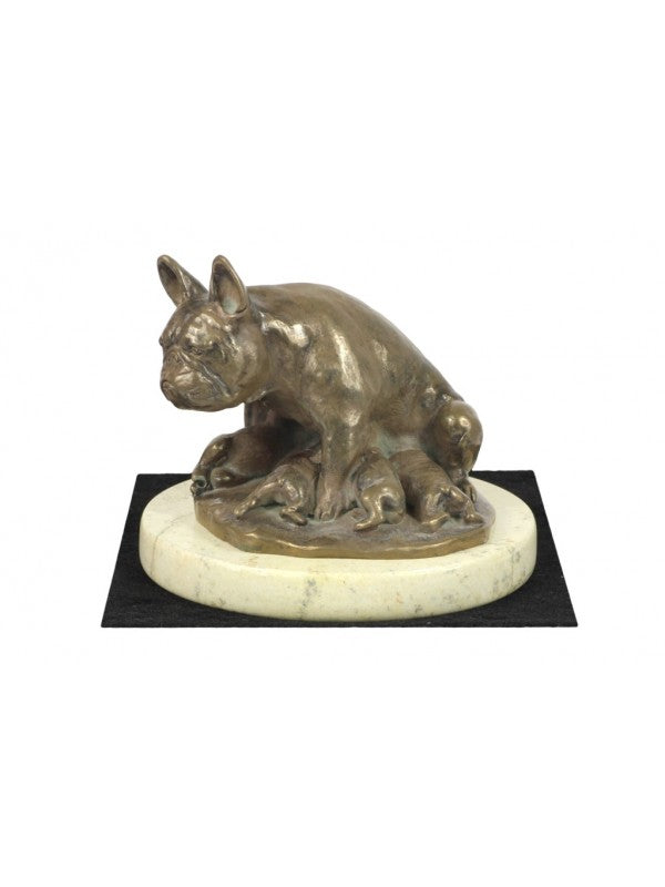 Fransk Bulldogg-statyett brons