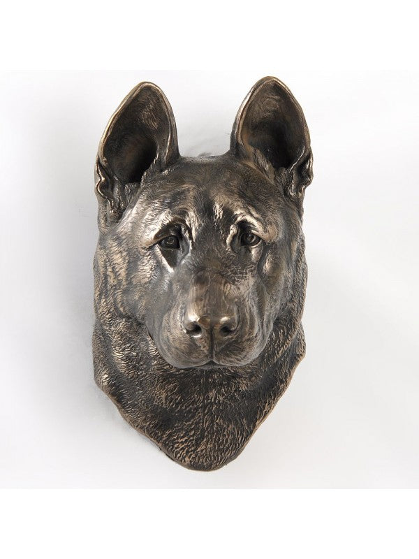 Tysk schäferhund-figurin brons