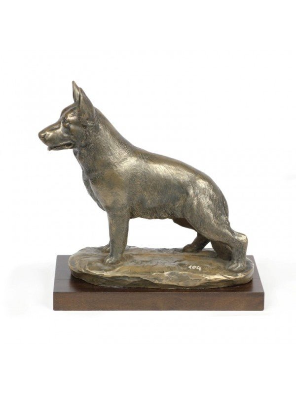 Tysk schäferhund-statyett brons