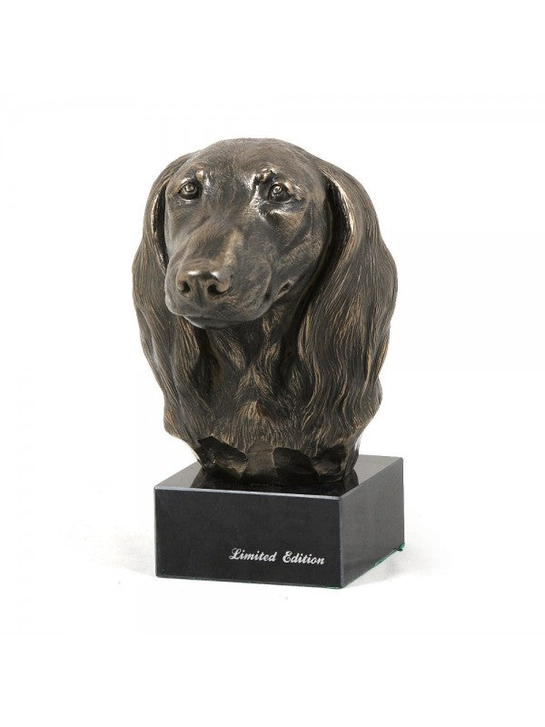 Jamnik długowłosy-figurin brons